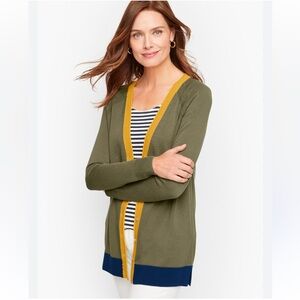 NWT Talbots Girlfriend Cardigan - Tipped